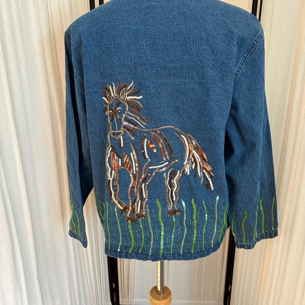 Tantrums Blue Blazer with Embroidered Back